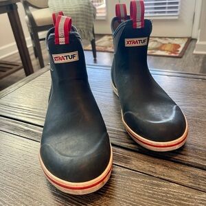 XTRATUF Blue and Red Ankle Boots